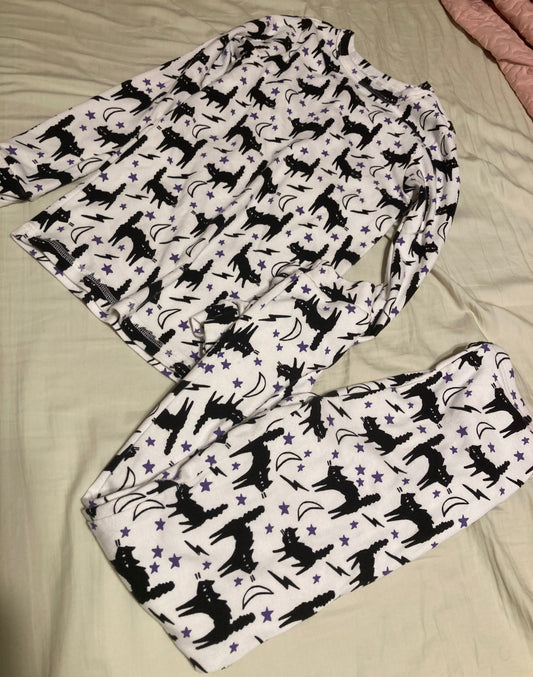 Seller #57 NWOT Tea Collection Girls 10/12 Snug Fit, Black Cat Pajamas REDUCED