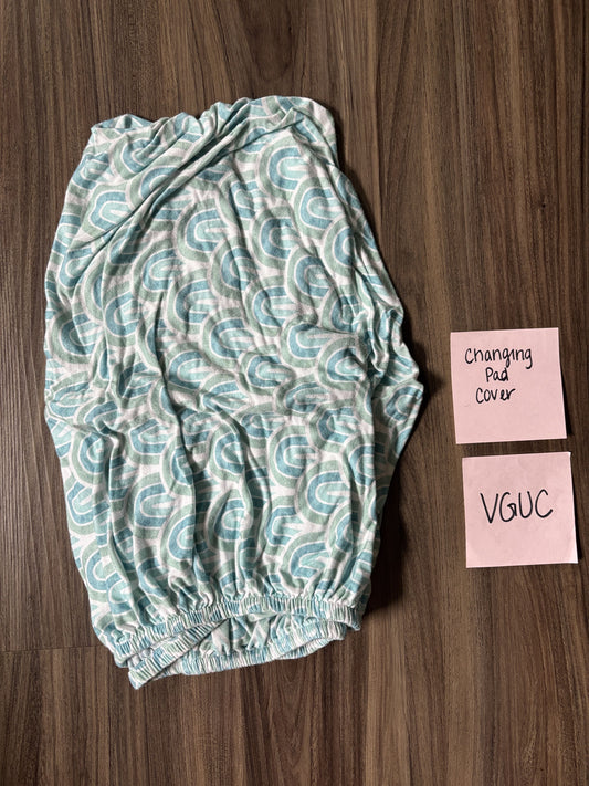 #77 - Milk + Coco (Bamboo) Blue Rainbow Changing Pad Cover