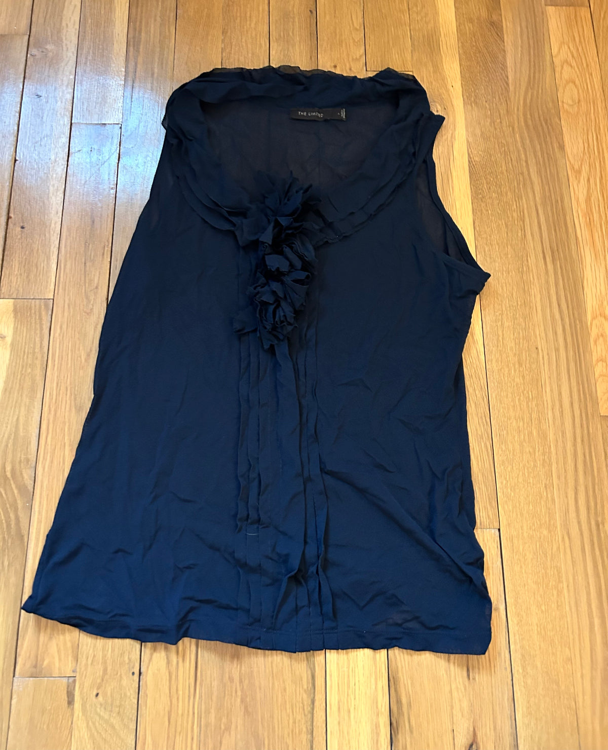 Seller 128 - Women's The Limited Large Sheer Navy Top