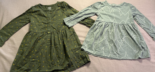 #103 Girls 2T Green Dress Bundle