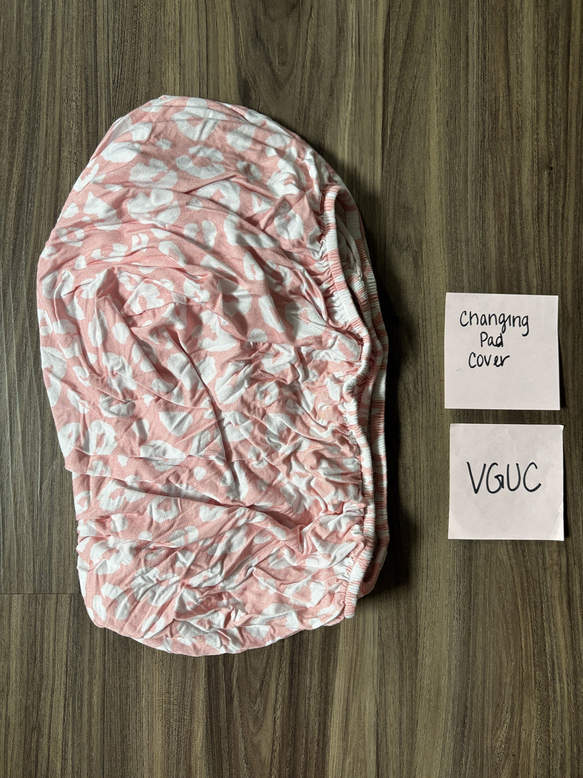 #138 - VGUC Bamboo (Milk + Coco) Pink Cheetah Changing Pad Cover