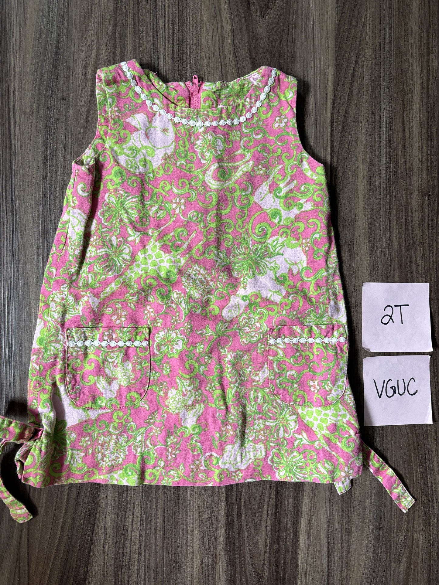 #77 - 2T VGUC Pink/Green Lilly Pulitzer shift dress