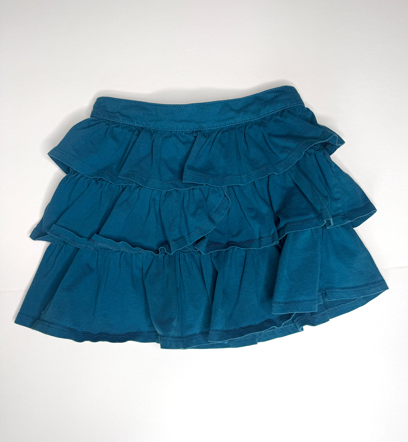 Seller 89 Girls Size M 7-8 Teal 3 tier ruffle skirt VGUC