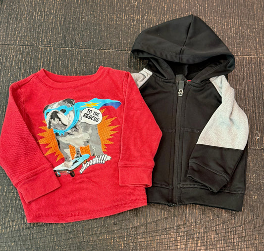 #66 Boys 12M Jacket and Long Sleeve Shirt Bundle