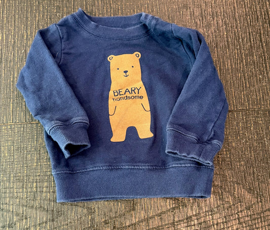 #66 Carters Boys 12M Beary Handsome Sweatshirt