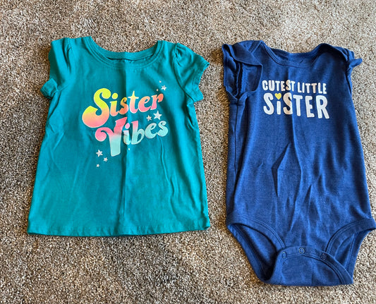 Girls 18 month Sister short sleeve shirts