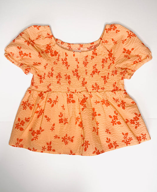 Seller 89 Cat and Jack Size M (8) Orange Flroal Top NWOT/EUC