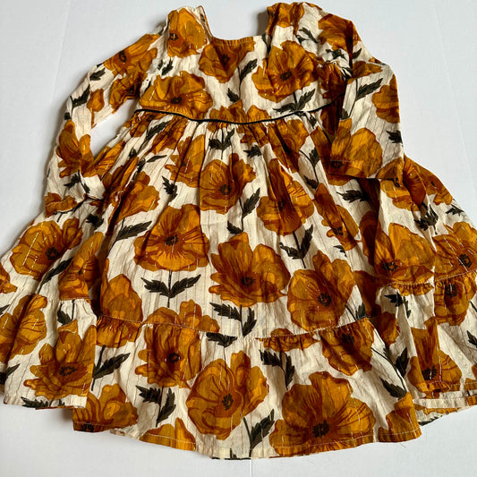#162 Pink Chicken Floral Dress 3T
