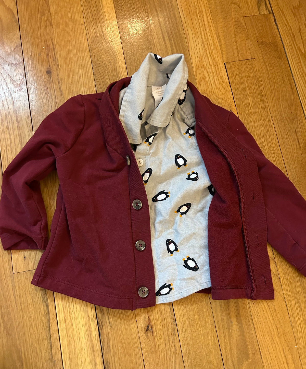 Seller 128 - Ever & Ever Boys Dress Shirt and Cardigan Set 18M