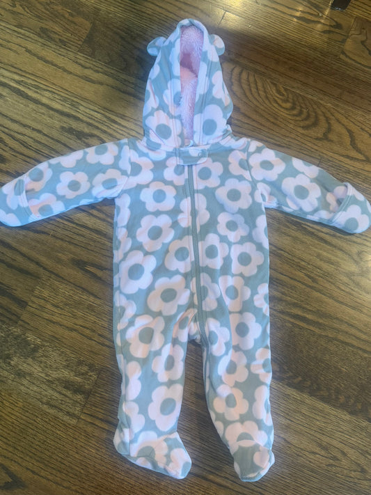 Seller #172 Carter’s Baby Girl Long-Sleeve Hooded Jumpsuit - Size 6 Months Pink