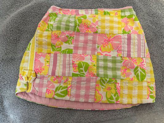 Lilly Pulitzer Girls Skirt Sz 5 Pink Green Yellow Plaid