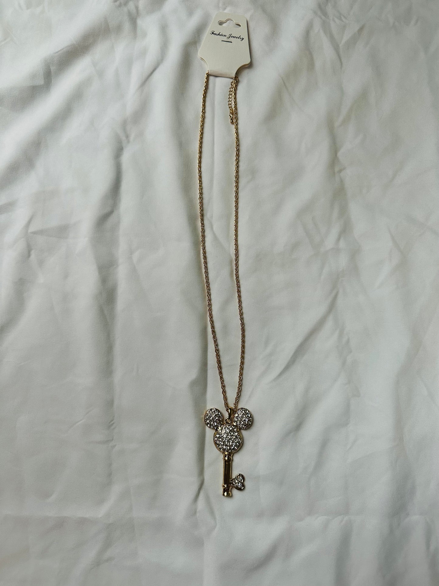 Mickey Mouse Gold Key Necklace, BRAND NEW