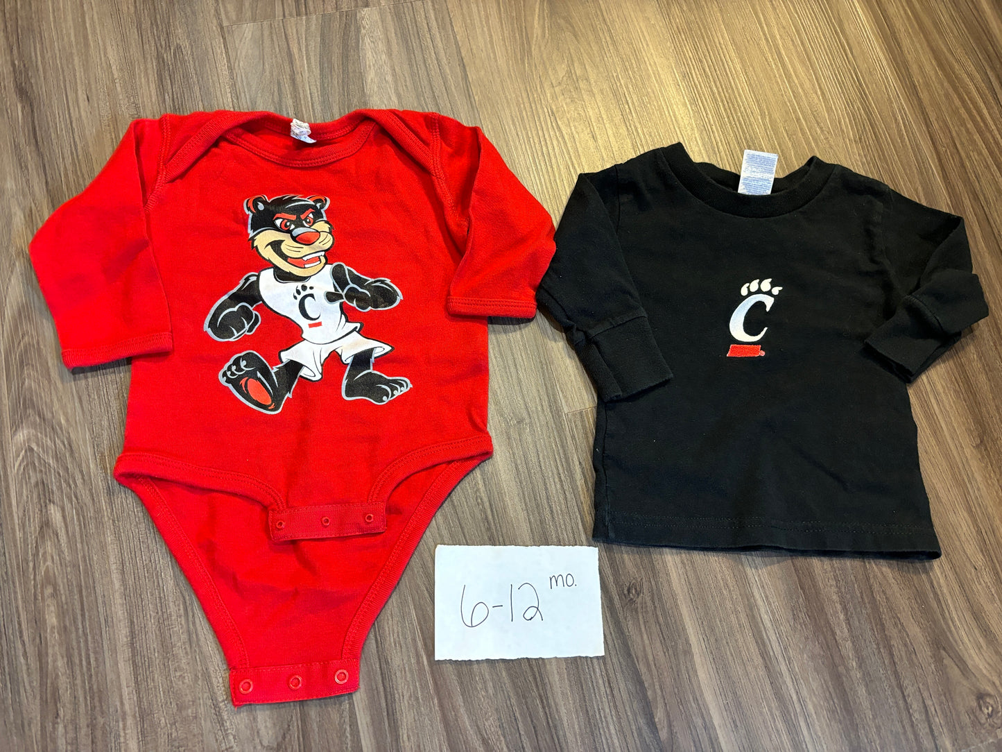 #98B - 6-12 Mo - Red Bearcat Bodysuit + LS Black Bearcat Tshirt - PU 45236 (near Kenwood) Except Semiannual Sale