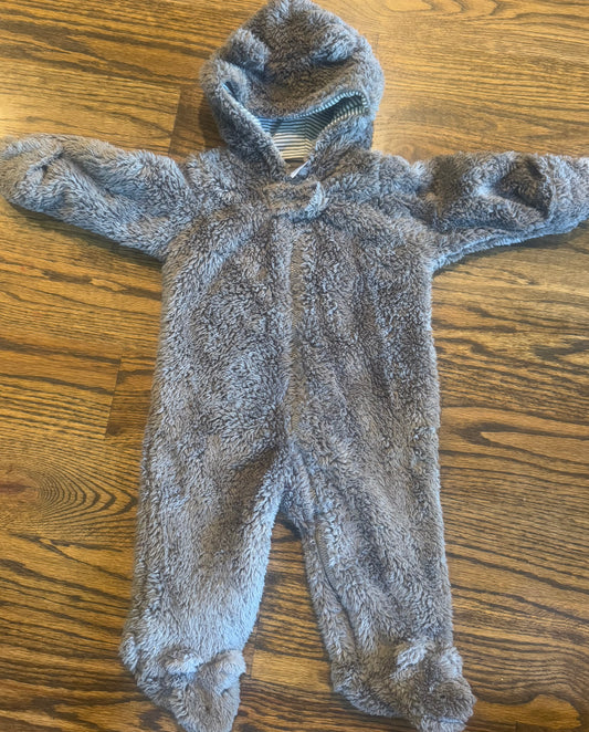 Seller #172 Carter’s Baby Boy Sherpa Bear Long-Sleeve Hooded Jumpsuit - Size 6 months- Brown
