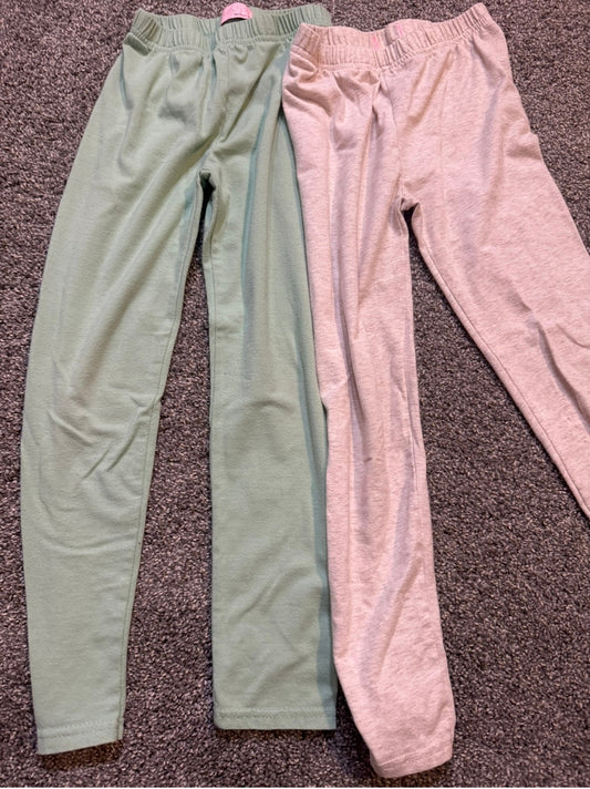 #53 girl leggings size 7: set of 2