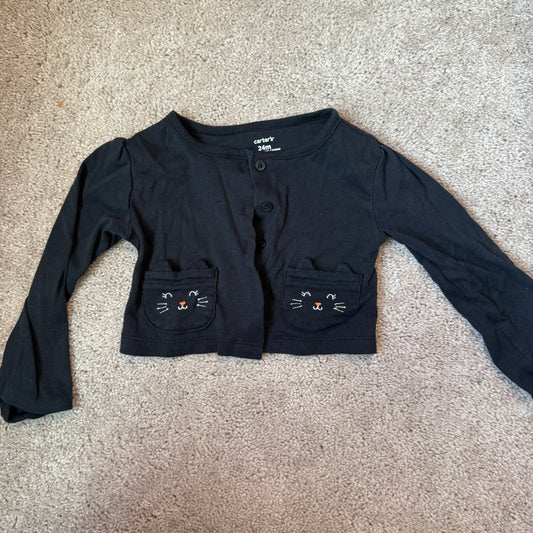 #139 Size 24M Carters Kitty Cardigan