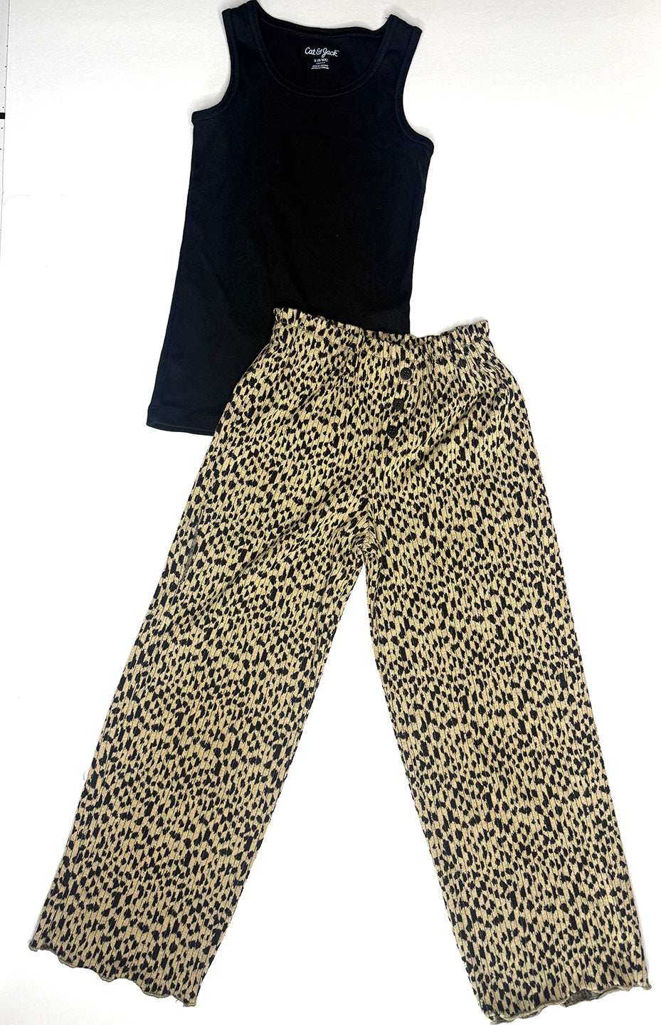 Seller 89 Girls Outfit - Zara Pants size 122 (7) fits like a small EUC and Cat and Jack Small Black Tank VGUC