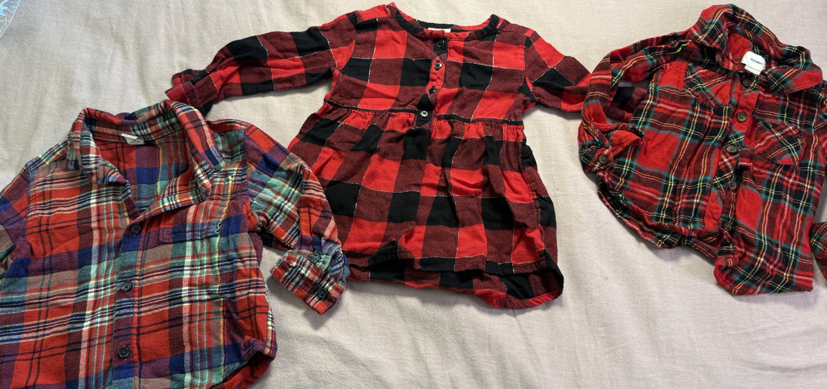 #103 Girls 2T Plaid Shirt Bundle