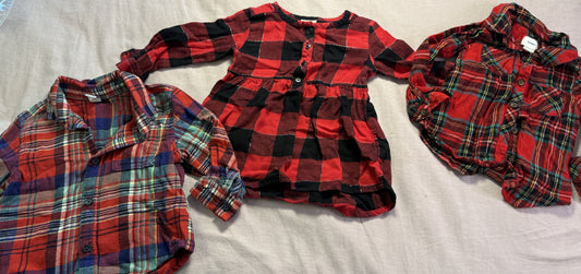 #103 Girls 2T Plaid Shirt Bundle