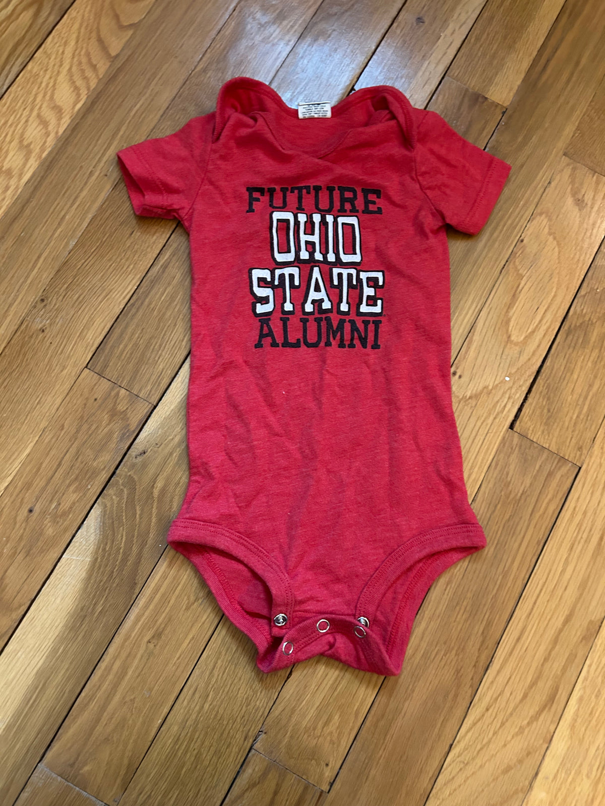 Seller 128 -  Homage 6-9M Ohio State Onesie