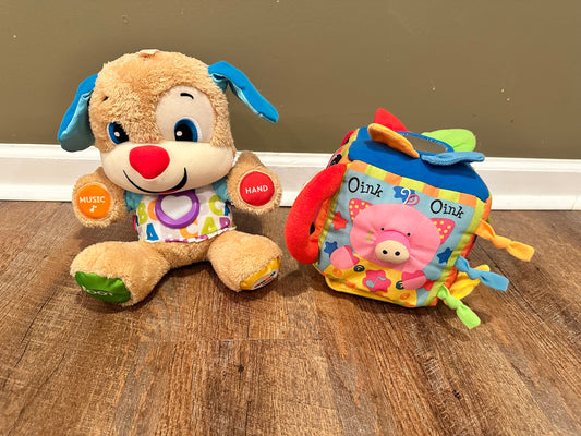 Seller #168 Fisher Price Laugh and Learn Puppy + Melissa & Doug Farmyard Music Cube