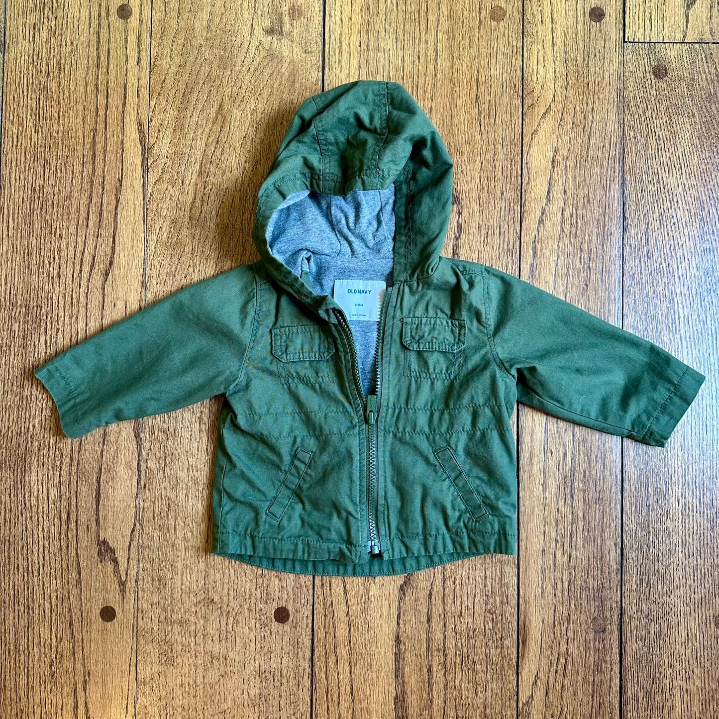 #95 GUC Old Navy Green Light Jacket, size 6-12 months