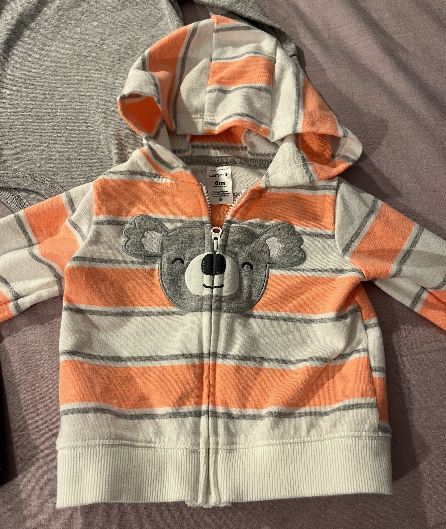 #211 REDUCED 6m Orange Stripe Koala Jacket Outfit