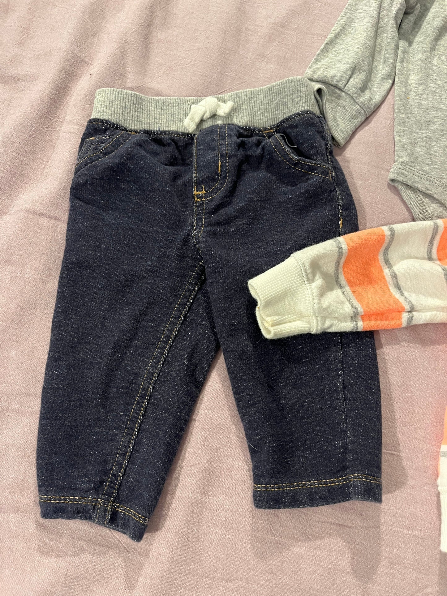 #211 REDUCED 6m Orange Stripe Koala Jacket Outfit