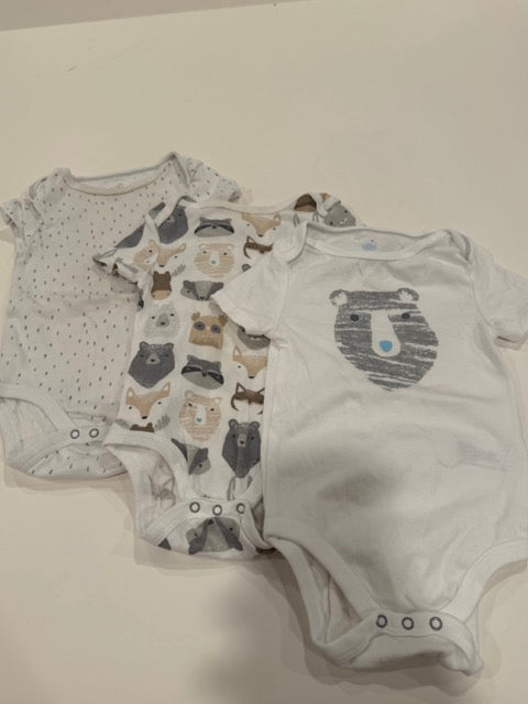 #9 -  Cloud Island -  3 Bear/Dot Onesies Infant's SIZE  12M