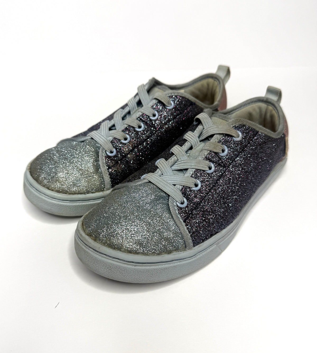 155 Girls Sparkle TOMs Sneakers Size 1 VGUC
