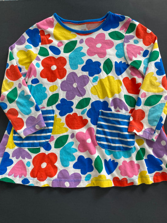 #91 girls' size 4-5 MiniBoden bright floral pocket tunic EUC