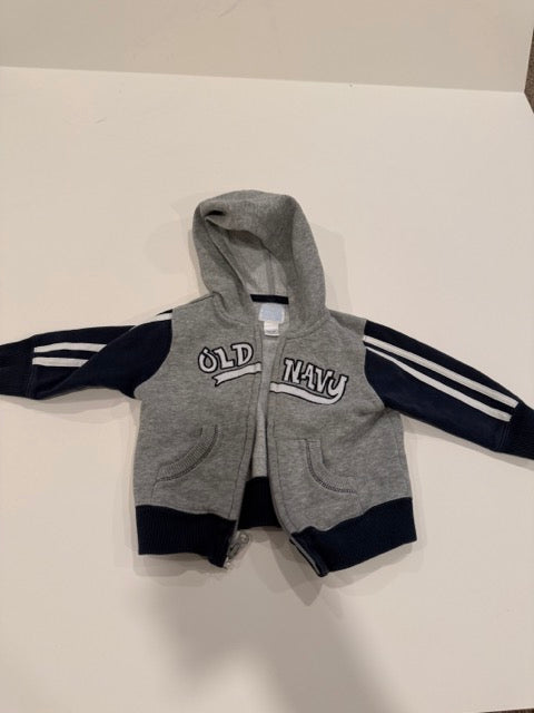 #9 -  Old Navy -  Grey/Navy Full Zip Hoodie Infant's SIZE  12-18M REDUCED