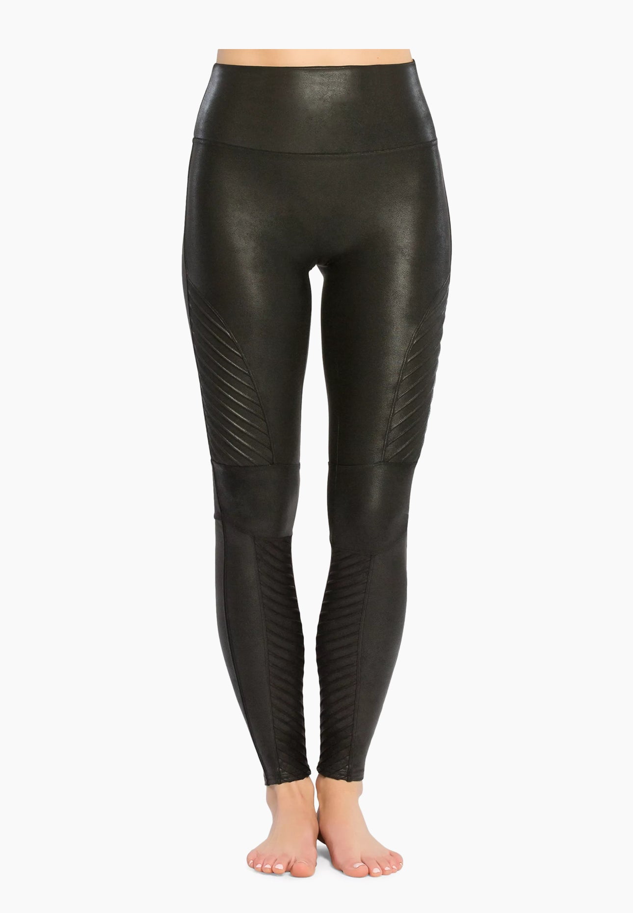 #111 Spanx Women's Size Small Faux Leather Moto Leggings Black