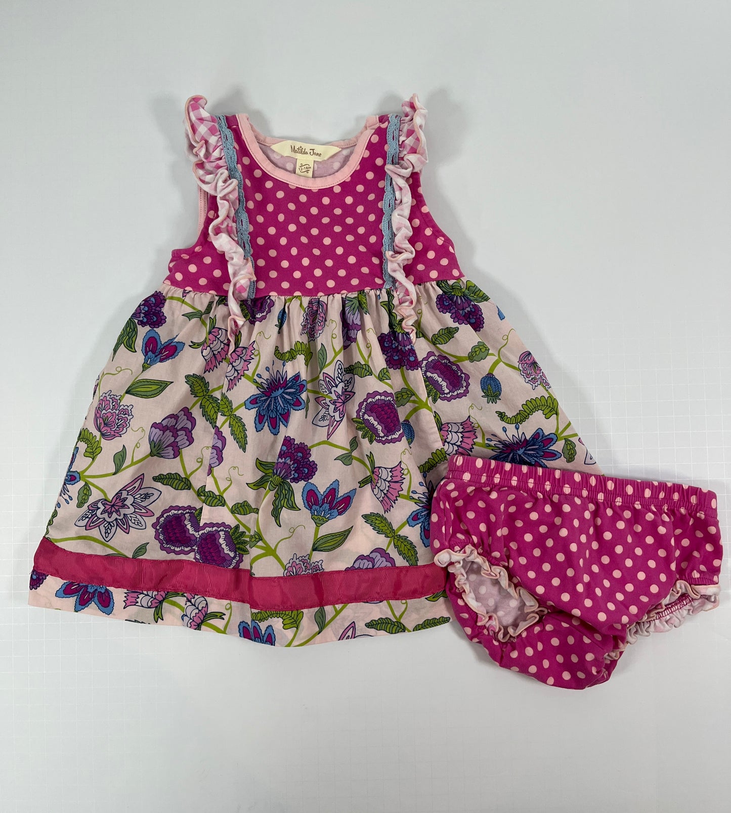 PPU 45242 Matilda Jane 12-18m floral dress with bloomers