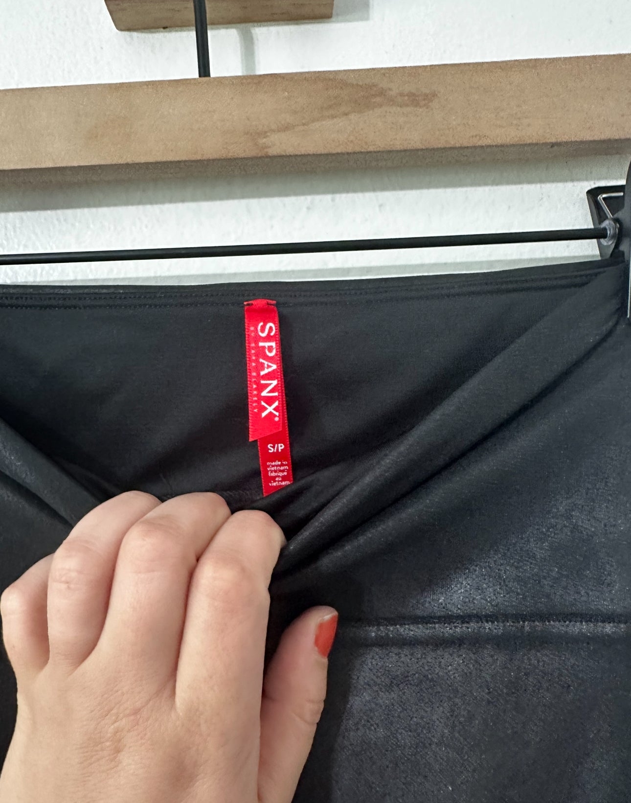 #111 Spanx Women's Size Small Faux Leather Moto Leggings Black