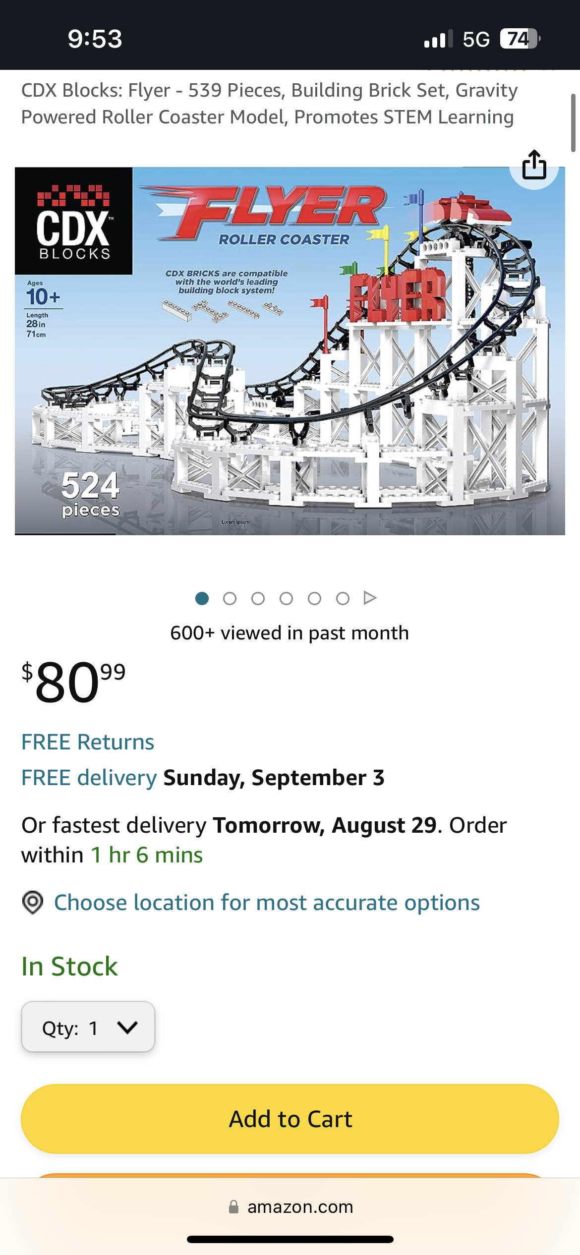 137 flyer lego type set