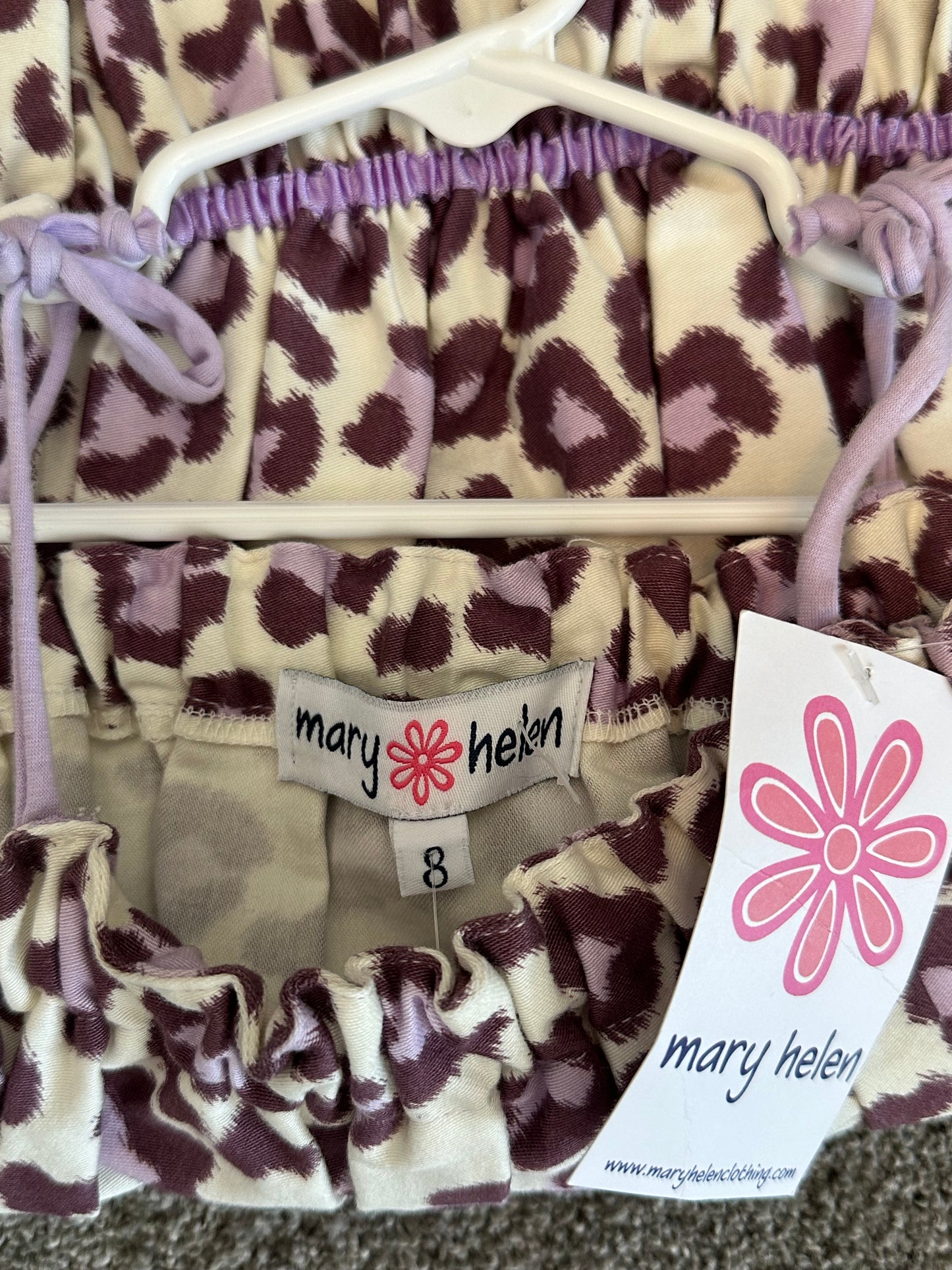 New NWT Mary Helen Boutique Girls Top Halter Tank Sz 8  Purple Cheetah