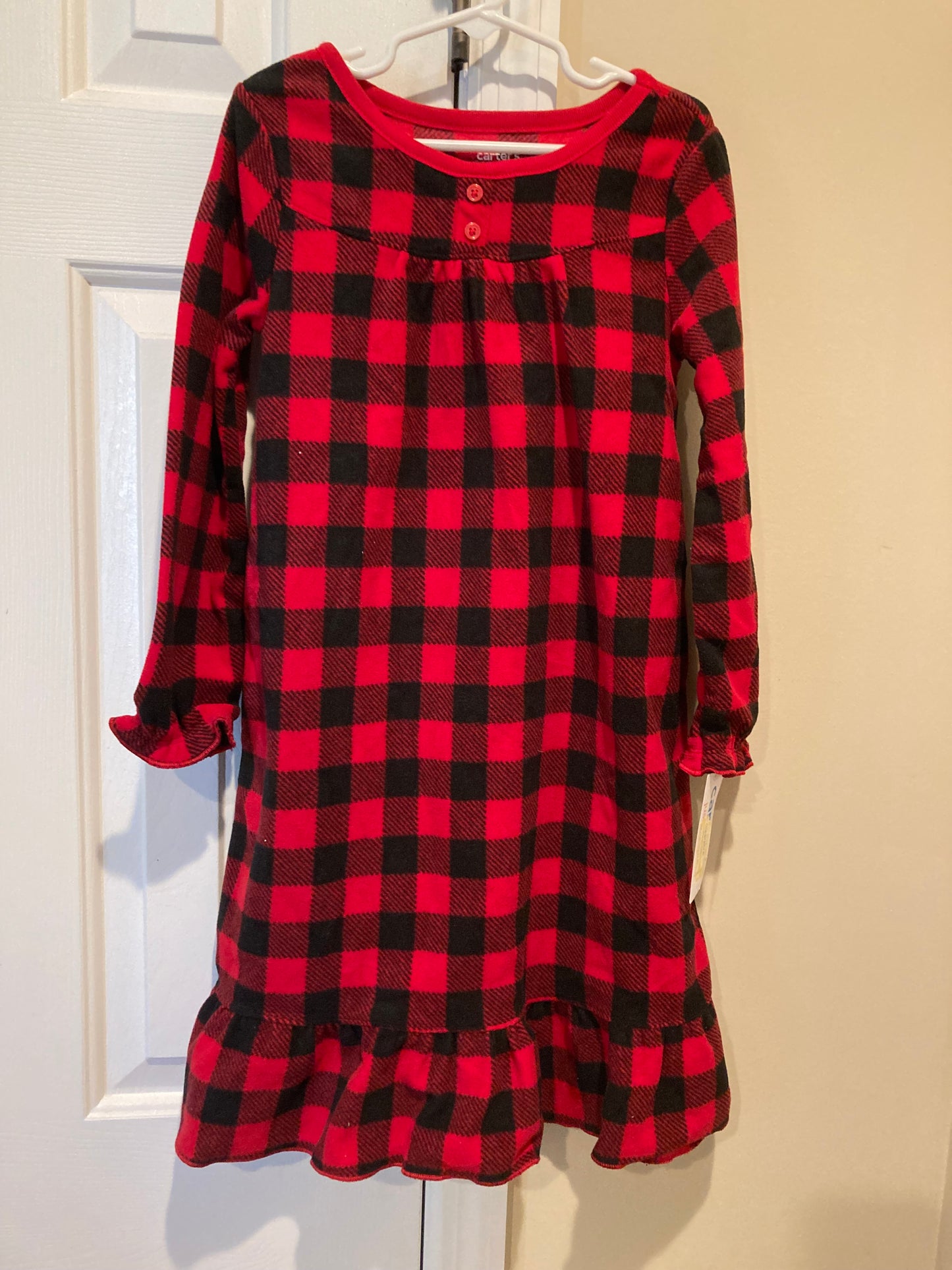 Seller #57 NWT Girls 5 Buffalo Plaid Fleece Nightgown