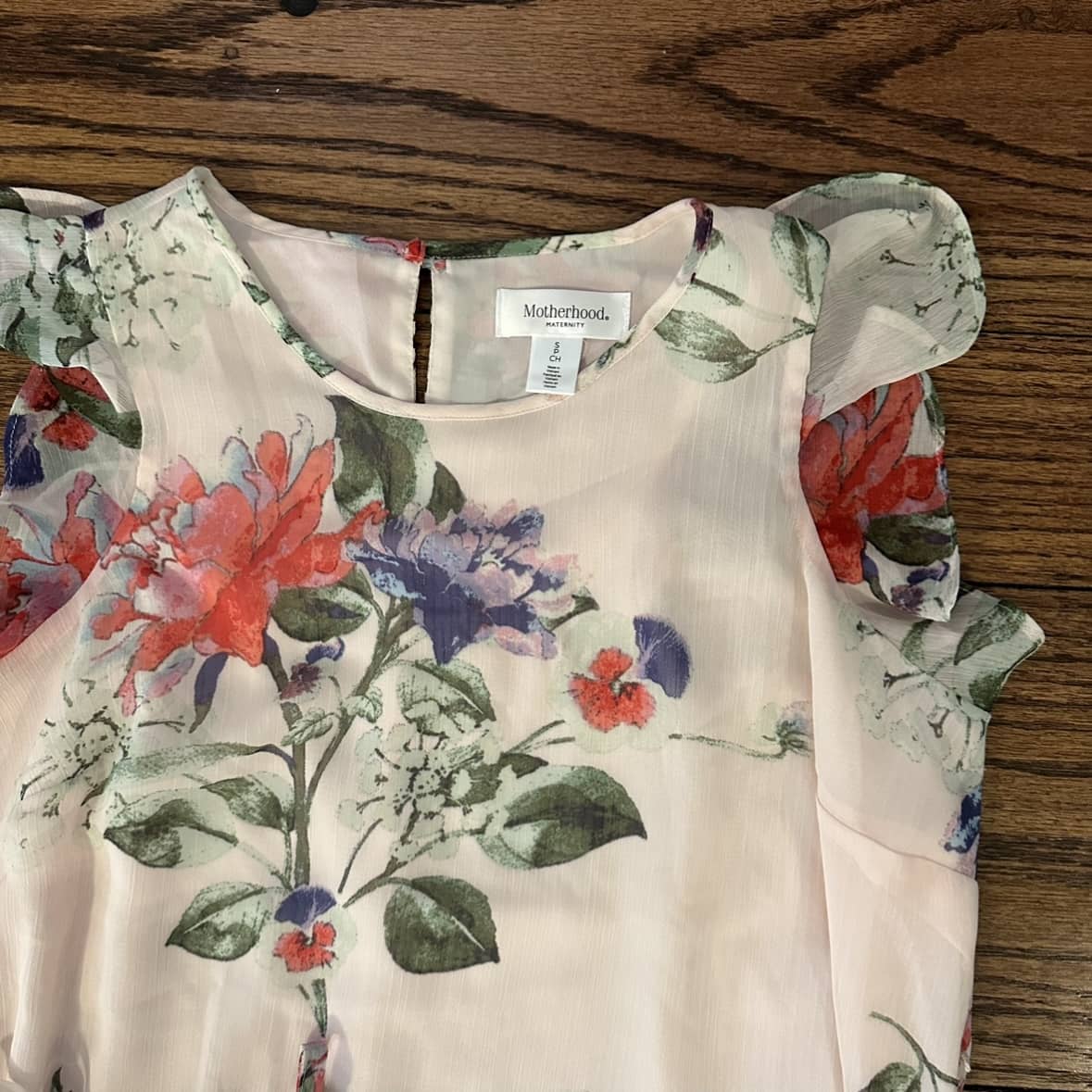 #95 EUC Womens Motherhood Maternity Pink Floral Maternity Dress, size S