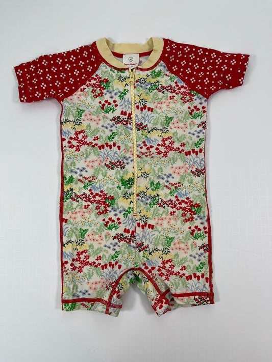 PPU 45242 Hanna Andersson 18-24m red floral rashguard swimsuit 