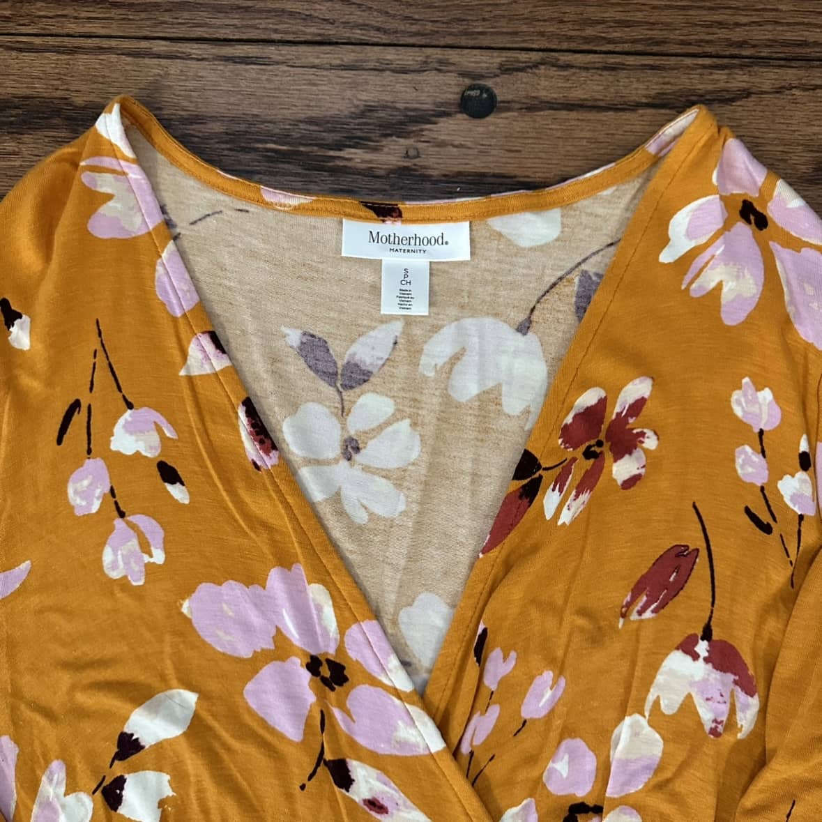 #95 GUC Womens Motherhood Maternity Yellow Floral Maxi Dress, size S