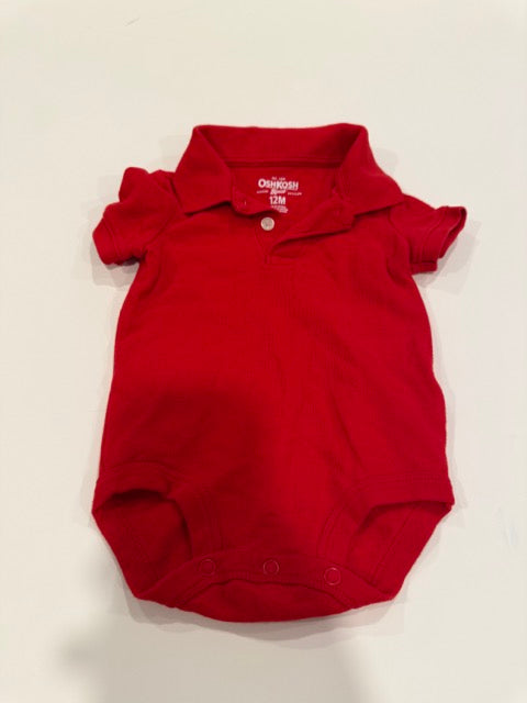 #9 -  Oshkosh -  Red Polo Onesie Toddler SIZE  12M
