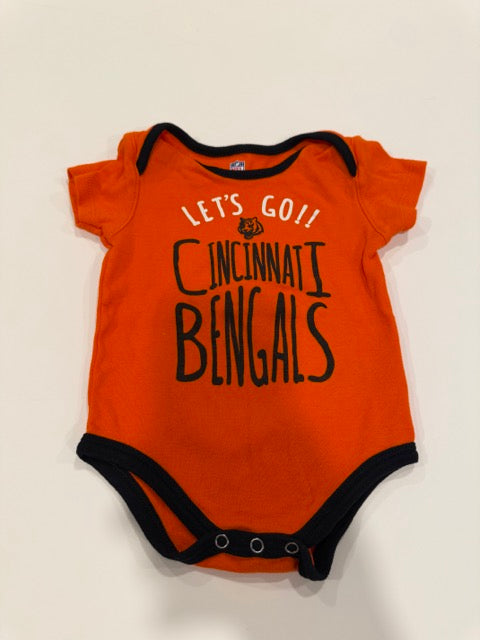 #9 -  Bengals -  3 Grey, Orange and Black Bengals Onesies Toddler SIZE  12M REDUCED