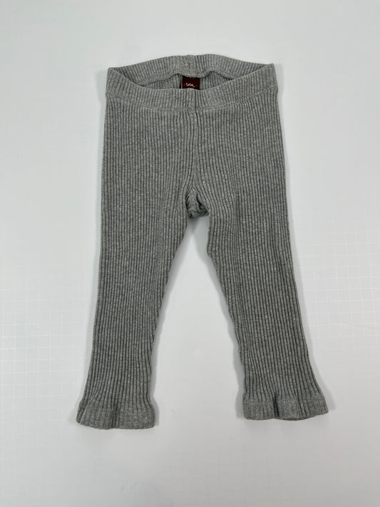 PPU 45242 Tea Collection 12-18m gray ribbed leggings