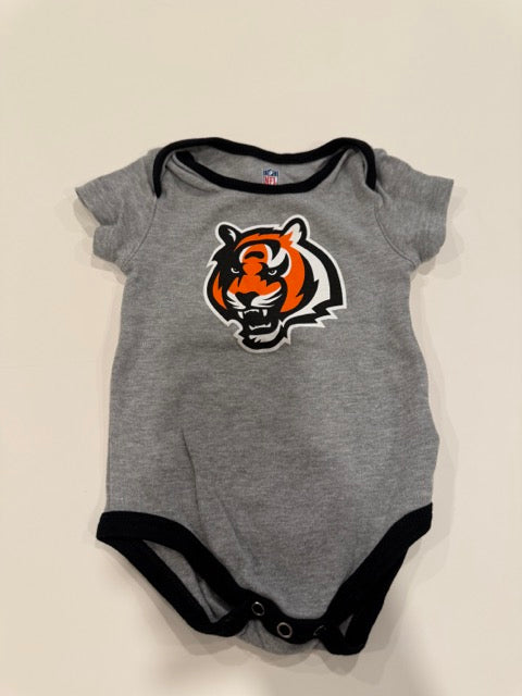 #9 -  Bengals -  3 Grey, Orange and Black Bengals Onesies Toddler SIZE  12M REDUCED