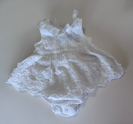 Seller #81 0-3 months Baby Gap Girls White Ruffle Dress