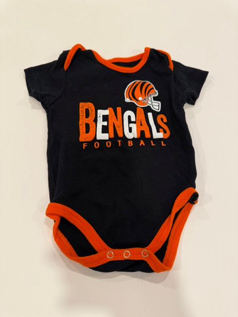 #9 -  Bengals -  3 Grey, Orange and Black Bengals Onesies Toddler SIZE  12M REDUCED
