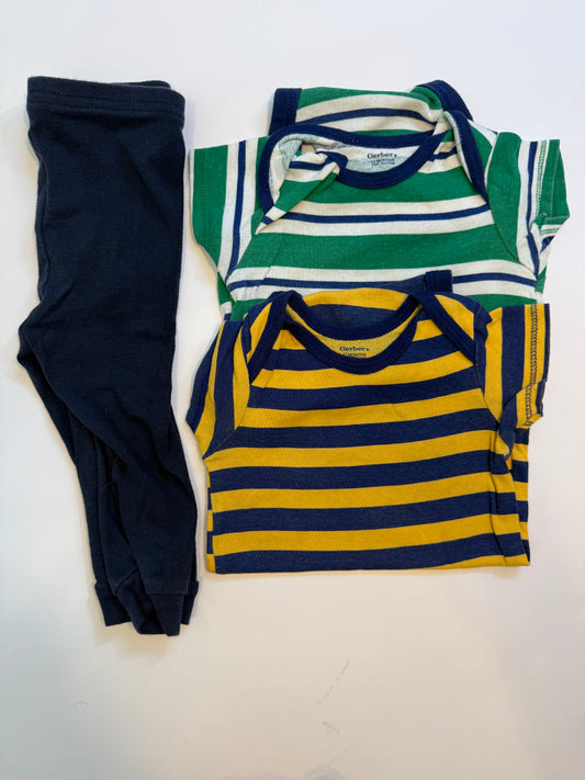Seller #12 Boys 12mo Gerber Short sleeve onesie and pants set