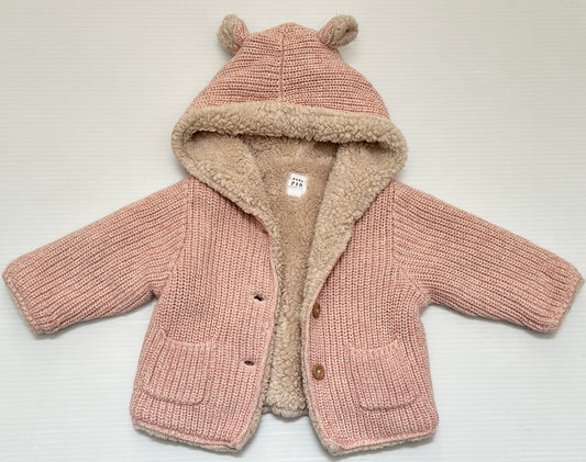 Seller #168 Baby Gap Girls 3-6m Sherpa Lined Pink Sweater Jacket