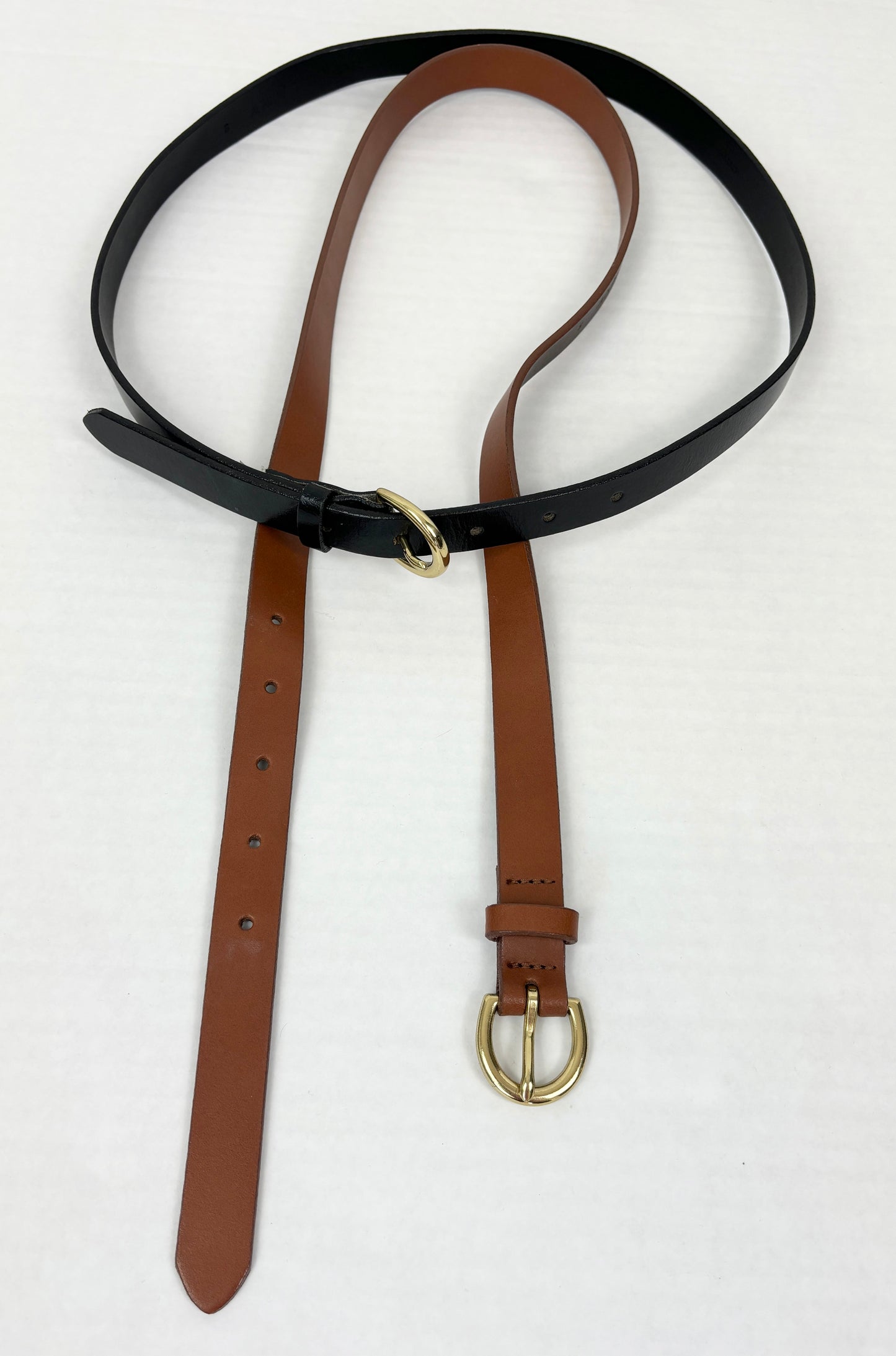 Women Small Ann Taylor Pair of leather belts blk and brown